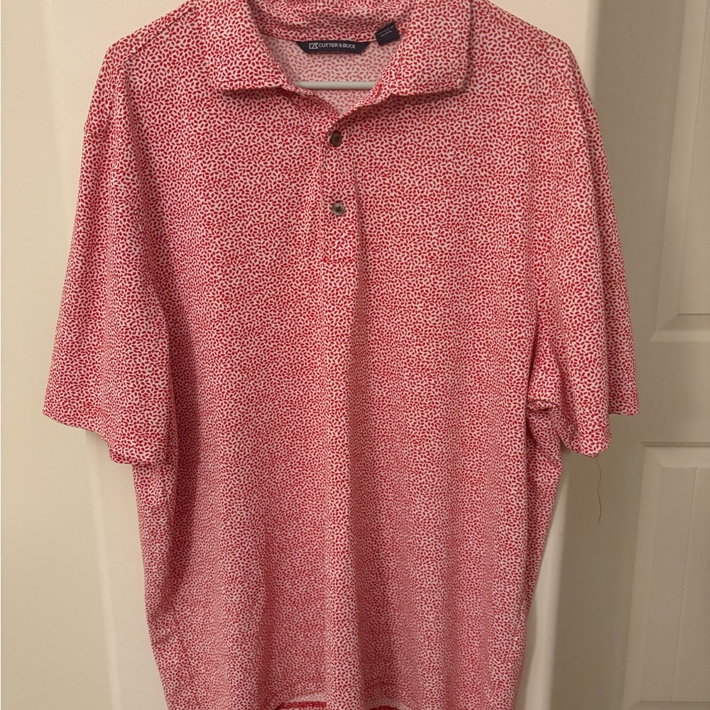 Cutter & Buck Red Microdot Polo Shirt